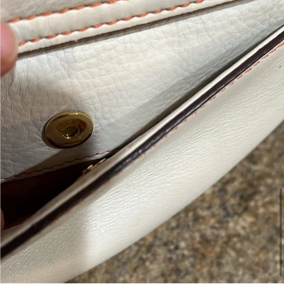 MCM EUC  White/ Orange leather croc embossed Handbag - Picture 7 of 12